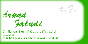 arpad faludi business card